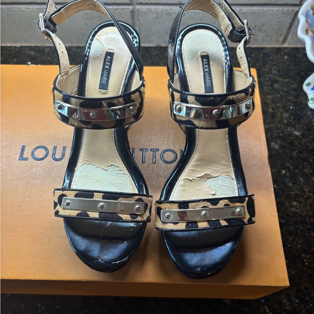 Alex Marie Black and Cream Studded Sandals